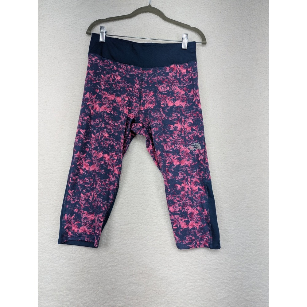 The North Face Girls XL Pink Navy Blue Athletic Capri‎ Leggings FlashDry